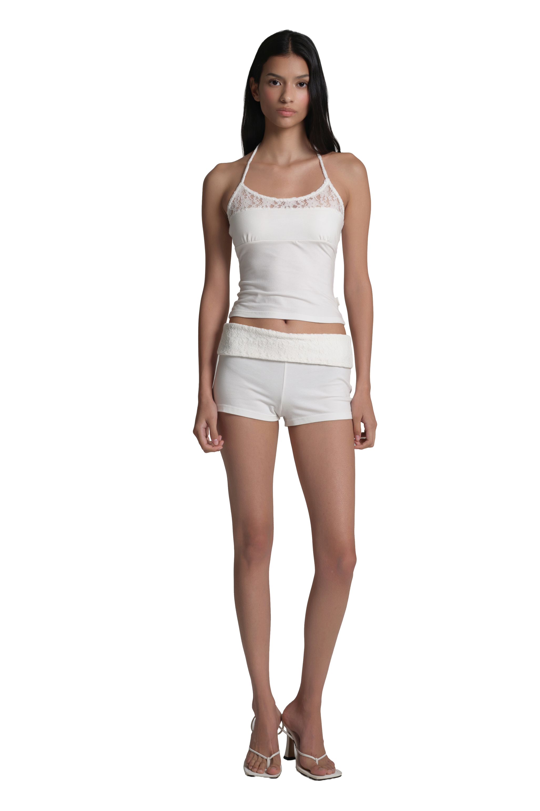 Caramel Lace Cami Top (White)