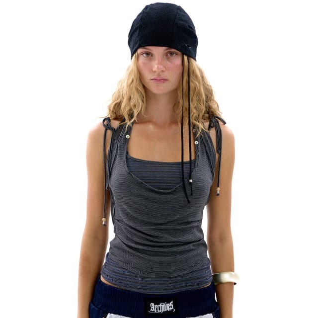 HINA DRAPED HALTER TOP (BLACK)