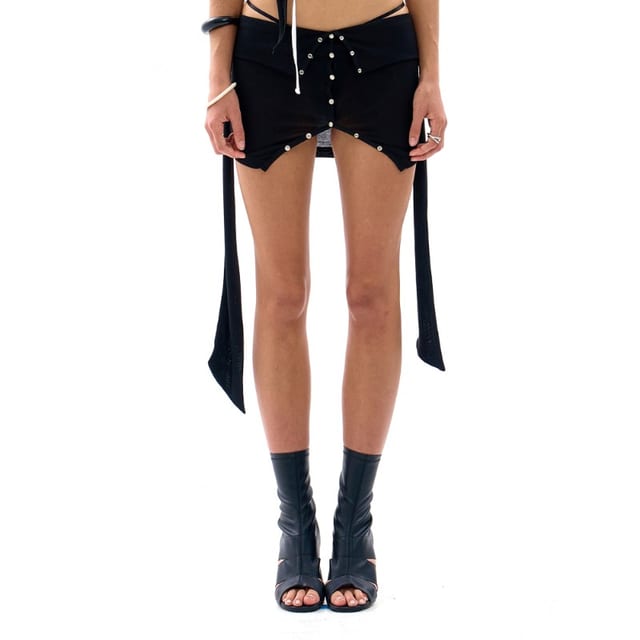 LENA SNAP LAYER SKIRT (BLACK)