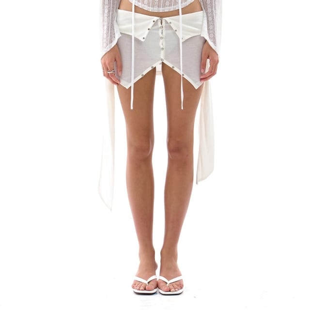 LENA SNAP LAYER SKIRT (WHITE)