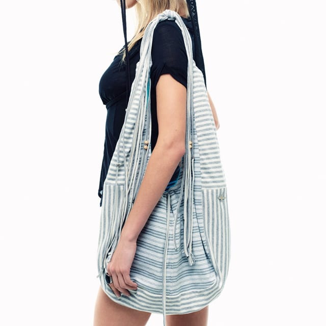 STRIPE BOHEM TASSLE BAG