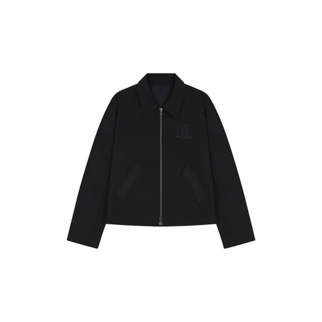 [Meantime : 민타임] Schwarze Stunde equestrian embroidered zip jacket black