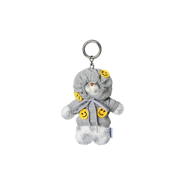 [ALEXII : 알렉시] SMILE PATCH GREY HOODIE BEAR