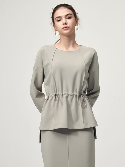 Comfort String Detail Blouse_Olive