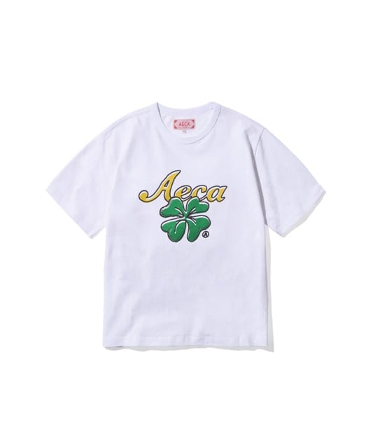 CLOVER FLOWER HALF SLEEVE TEE-WHITE