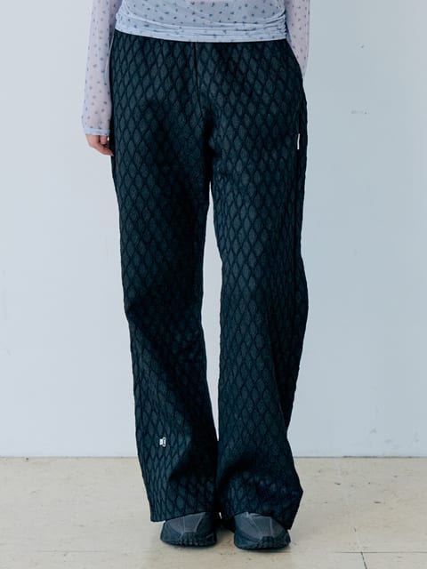 [20th]JACQUARD HOOK BANDING PANTS(BLACK)