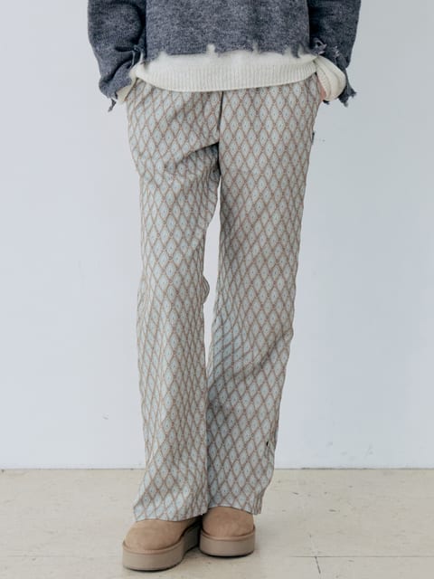[20th]JACQUARD HOOK BANDING PANTS(MINT)
