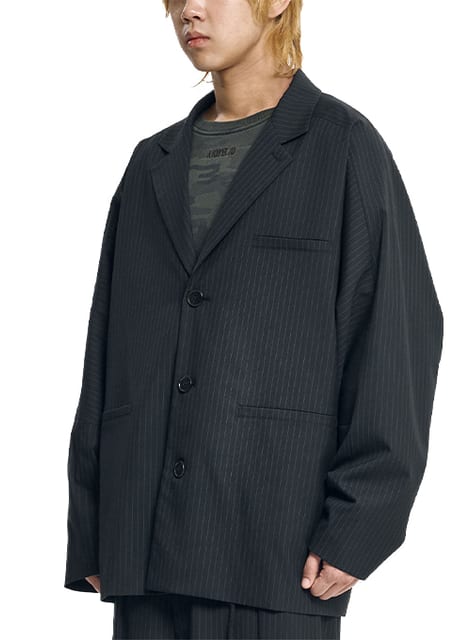 Stripe Batwing Jacket [BLACK]