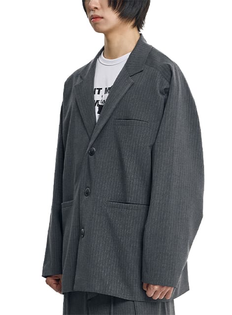 Stripe Batwing Jacket [GREY]