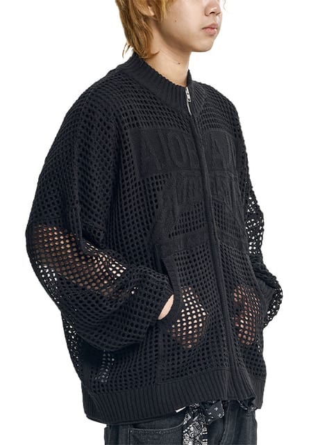 Total Logo Drop Needle Zip-Up [BLACK]