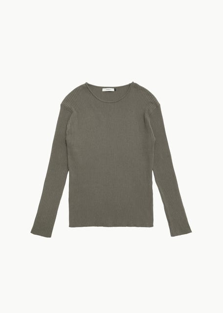 MENS RIB ROUND NECK KNIT (2COLORS)