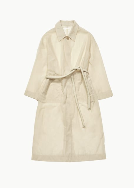 SHEER SINGLE TRENCH COAT (LIGHT BEIGE)