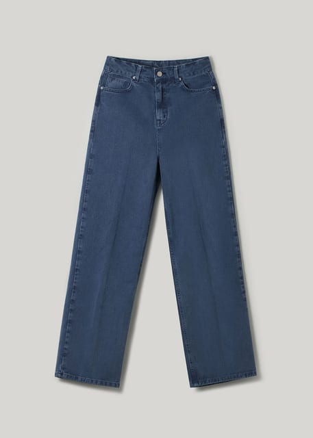 Dyed garment denim (deep blue)