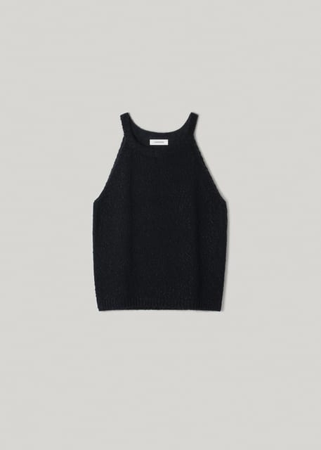Halter linen sleeveless (black)