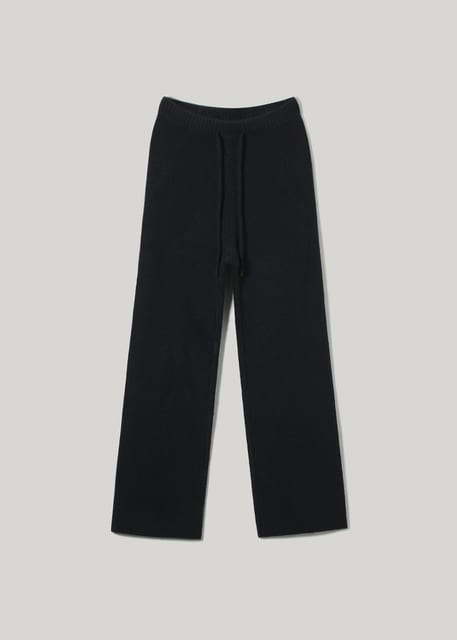 Ribbed knit pants (navy)