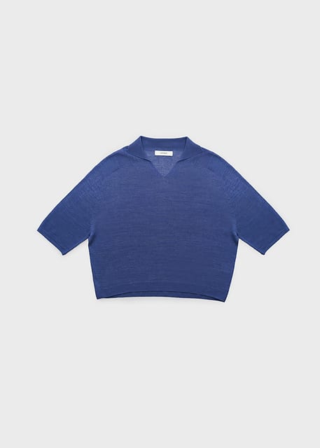 Wholegarment linen knit (blue)