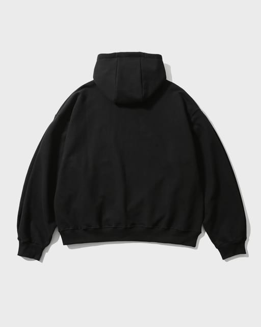 Valley Tuck Sweat Balloon Hoodie - Black