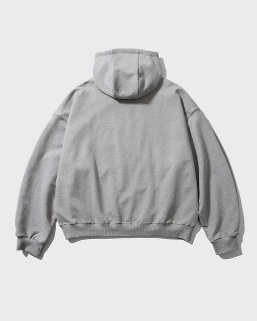 Valley Tuck Sweat Balloon Hoodie - Melange Grey