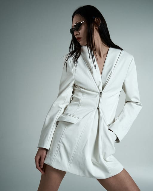Zipped Line One-piece (White)
