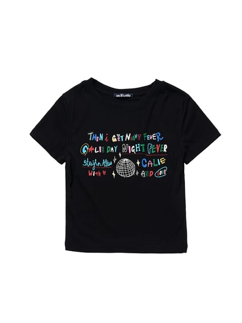 DISCOBALL CROP TSHIRT BLACK