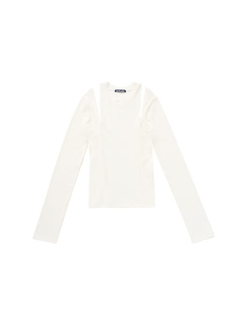 RIB SLIT LONG SLEEVE WHITE