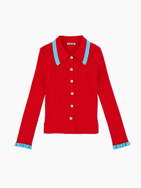 SLIMFIT KNIT SHIRTS RED