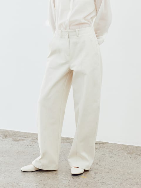 PORCELAIN CURVED PANTS [CREAM]
