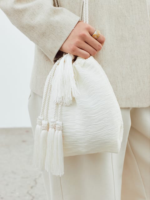 SILK TASSEL BAG [CREAM]