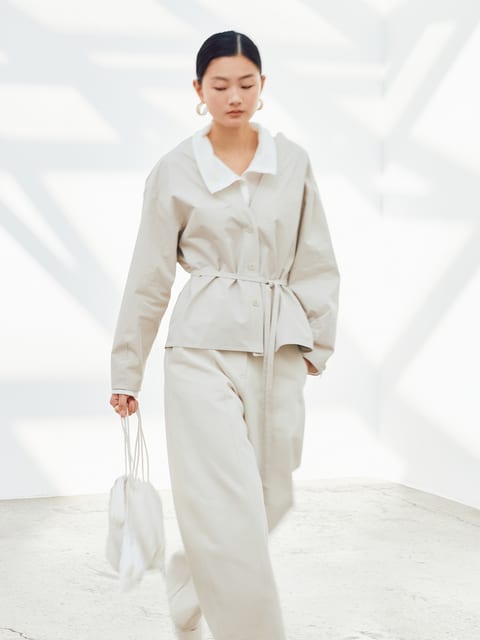 STITCH STRAP SHIRT JACKET [LIGHT GRAY]
