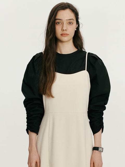 2 way volume blouse - Black