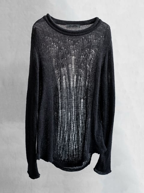 distressed mohair knit / black