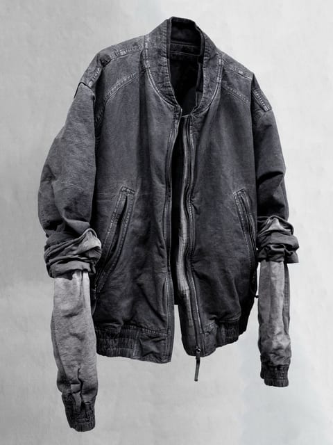double sleeve bomber / slab grey