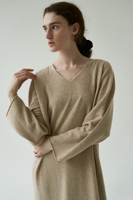 cashmere wholegarment dress (oatmeal)