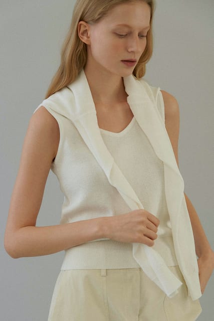 cotton sleeveless knit (3colors)