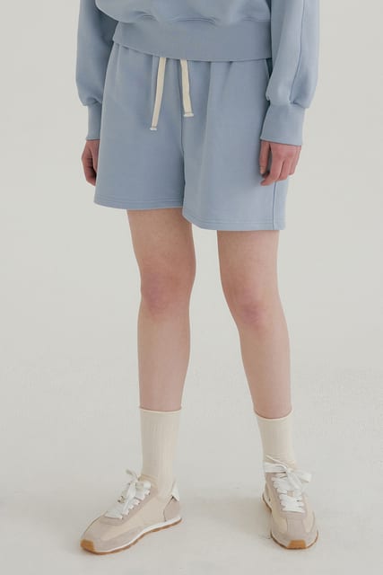 cotton sweat shorts (sky blue)