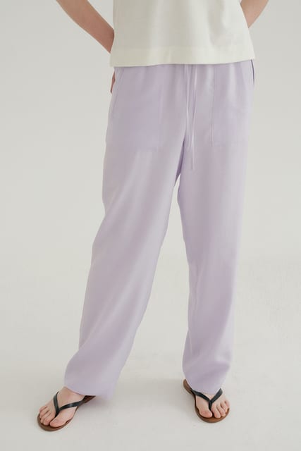 fluid banding pants (lavender)