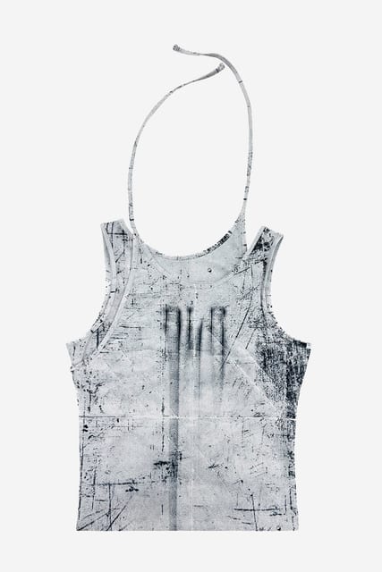 BLR PRINTED WHITE SLEEVELESS