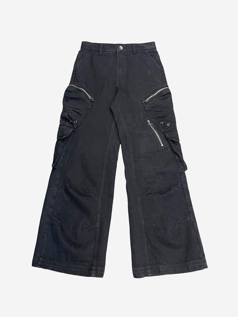 MULTI POCKET CARGO DENIM PANTS