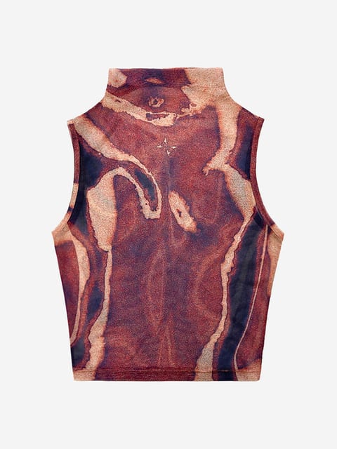 PRINTED TURTLENECK SLEEVELESS