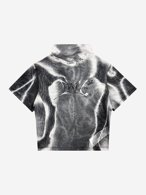 PRINTED TURTLENECK TOP