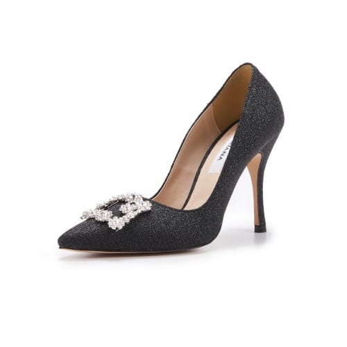 Crystal Stiletto_Black Saffiano