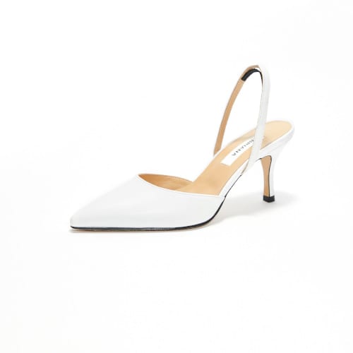 Open Stiletto Slingback_White