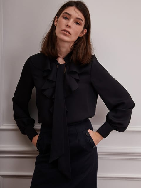 Double Ruffle Collar Blouse