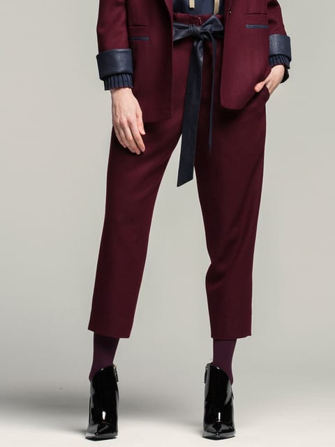 Kotted Leg Pants_burgurndy