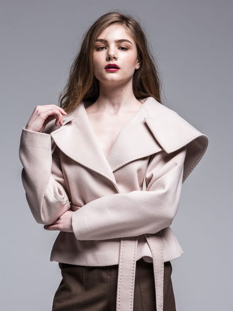 Wide Collar Wrap Mini Coat