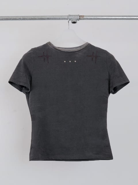 BINARY STARS TATTOO HALF-SLEEVE T-SHIRT / DARK GREY
