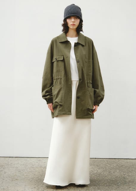 Linen Blend Utility Field Jacket_CTO155(Khaki)
