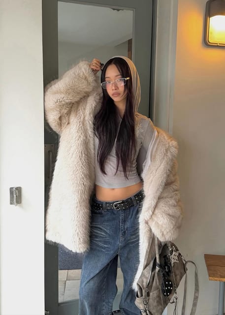 Vintage Soft Fur Coat_CTO150(Ivory)