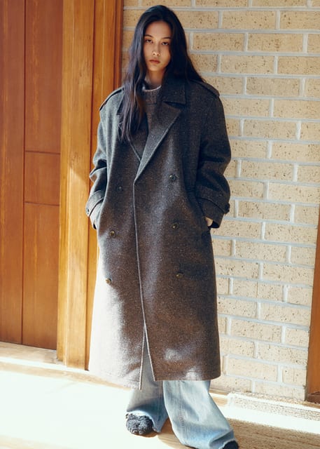 Wool Blended Tailored Maxi Long Coat_CTO148(Charcoal)