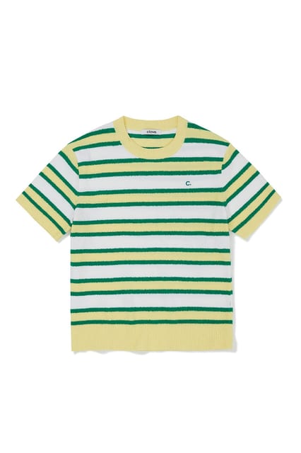 [22SS clove] Boucle Striped Knit (Green)